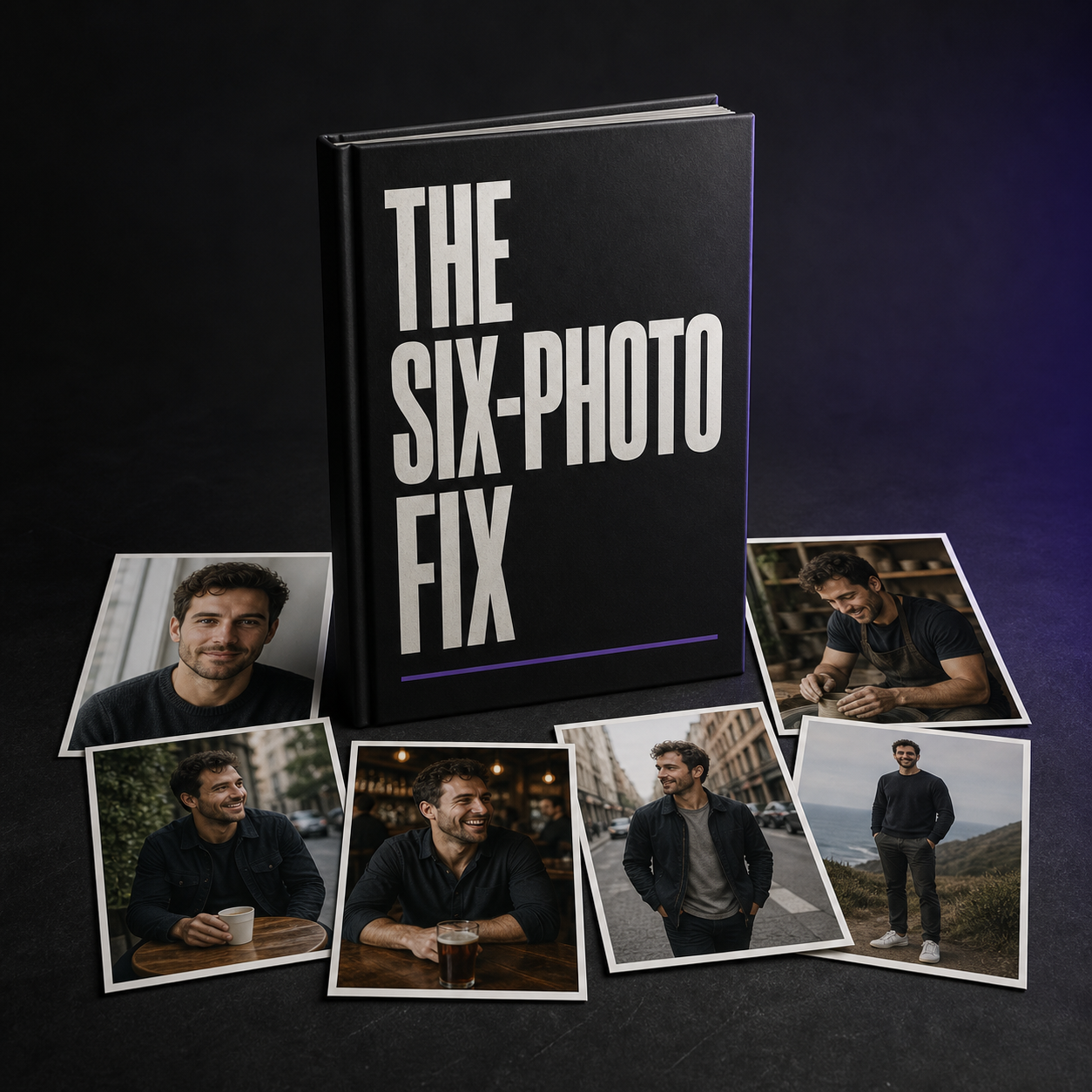 The Six-Photo Fix guidebook with six dating-profile photo prints